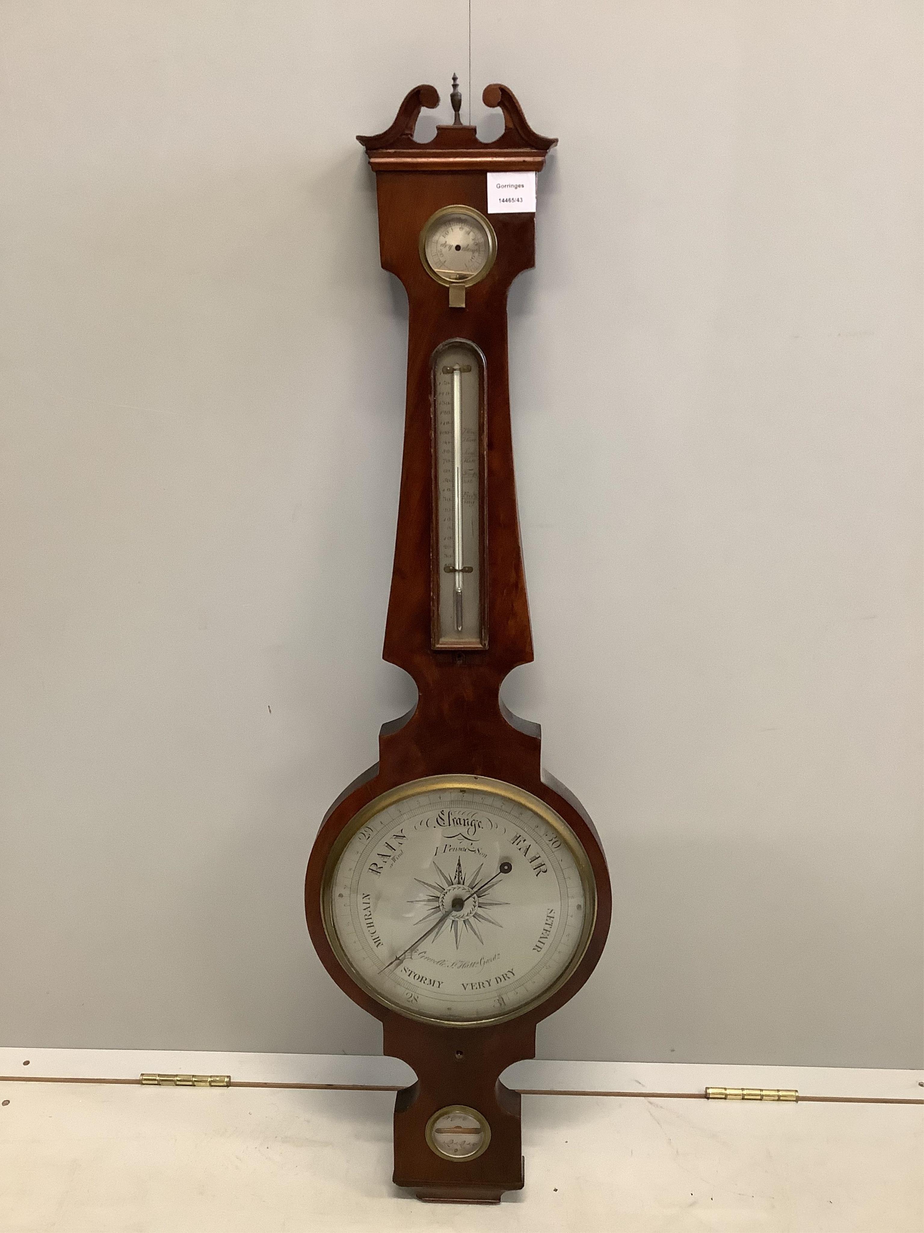 A 19th century mahogany wheel barometer, height 110cm. Condition - fair